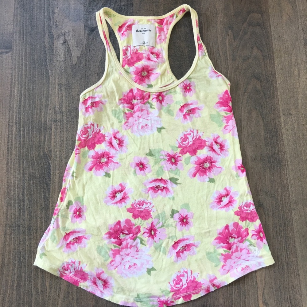 EUC Girls Abercrombie Kids Floral Tank Top